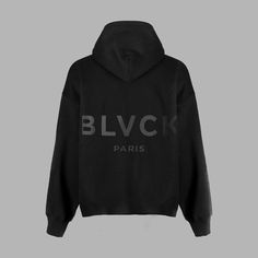 Felpa nera by BLVCK Paris Blvck Paris, Hoodie Design Ideas, Hoodie Images, Hoodie Xxl, Traditional Fashion, All Black Outfit, Bold Black, Print Logo, Hoodie Design