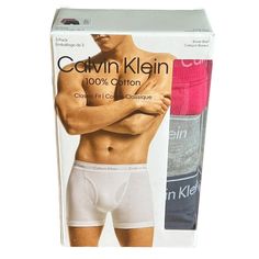 Calvin Klein Men's Underwear Boxer Briefs 100% Cotton Classic Fit Size Xl 3-Pack - 3 Pair - Colors: Blue-Gray-Pink Ships Fast Ships From Smoke Free And Pet Free Home Calvin Klein Cotton Boxer Briefs Multi-pack, Calvin Klein Cotton Multipack Boxer Briefs, Calvin Klein Cotton Boxer Briefs For Sports, Calvin Klein Boxer Briefs, White Boxers, Camo Men, Grey Calvin Klein, Grey Camo, Klein Blue