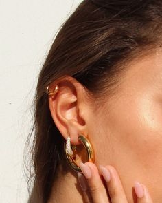 SIXTY STAX (@sixtystax) — Midi Tube Hoops x Pavé Tapered Dôme Hoops x Rounded Huggies