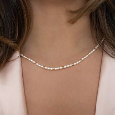 "Super cute and on-trend pearl beaded necklace. Great for layering or worn on its own! - - - D E T A I L S - - - * Made of 925 Sterling Silver * Available in 14k Gold or Rhodium plated * 16\" + 3\" Extension Chain * Nickel-free & Hypoallergenic * Highest grade lab created pearls * Lobster Clasp Closure Medallion Necklace: https://www.etsy.com/listing/1318066450/medallion-necklace-dainty-necklace-gold?click_key=28495bdb4d275141f49b06aaf19fe67e920580c8%3A1318066450&click_sum=5047fdcf&ga_search_que Affordable 8mm Bead Pearl Necklace, Everyday Beaded Pearl Necklace, Everyday Pearl Beaded Necklace, Pearl Necklace With Tiny Round Beads, Dainty Pearl White Beaded Necklaces With Pearl Chain, Dainty Beaded Necklaces With Pearl Pendant, Everyday Pearl Drop Beaded Necklaces, Everyday Beaded Pearl White Pearl Necklace, Dainty Everyday Beaded Necklaces With Pearl Charm