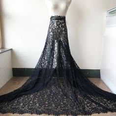 Flower embroidery lace fabric Color option:Off-White,Black Size : Width - 59 inches (150 cm), Length -118 inches(300 cm). This one is for one piece, if you order more, you will get individual pieces. We offer special discounts for designers and wholesale orders! You can choose a express shipping here: https://www.etsy.com/listing/602095820/express-shipping-charge?ref=shop_home_active_8 Please send us your phone number if you choose express delivery. Any problem, please feel free to contact us. T Floor-length Lace Gown With Lace Patchwork, Black Lace Gown With Lace Trim, Black Lace Dress With Delicate Details, Black Delicate Lace Dress, Party Dress With Long Train And Lace Material, Lace Party Dress With Long Train, Lace Wedding Night Gown With Lace Work, Wedding Night Gown With Scalloped Lace, Floor-length Lace Gown With Lace Trim