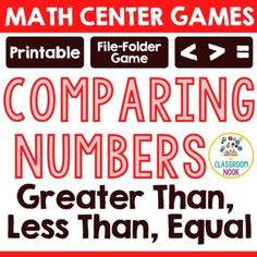 a sign that says comparing numbers greater than less than equal, with an arrow pointing to the