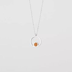 Pigment Necklace (Koa/Silver) | Holzkern Nickel-free White Gold Circular Jewelry, Sterling Silver Circle Jewelry Gift, Sterling Silver Circle Jewelry For Gifts, Sterling Silver Circle Jewelry As Gift, Modern Charm Necklaces With Adjustable Chain And Round Pendant, Modern Charm Necklace With Round Pendant And Adjustable Chain, Modern Charm Necklace With Adjustable Chain And Round Pendant, Dainty Round Jewelry With Adjustable Length, Gift Necklace With Adjustable Chain And Open Circle