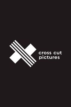 the cross cut pictures logo is shown in white on a black background with an x