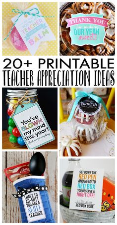 printable teacher appreciation ideas for teachers to use on their desks and in the classroom