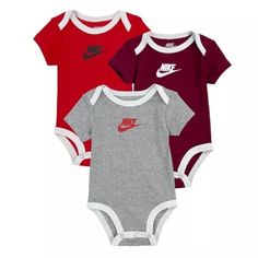 Brand New In Original Packaging. Nike Cotton Onesie For Playwear, Nike Baby Clothes, Auntie Life, Baby Gadgets, Nike Baby, Baby Gift Ideas, Grey Baby, Nike Red