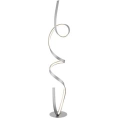 a white floor lamp with a spiral design