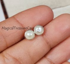 Fresh Water Natural Pearl Stud Earing,  925 Sterling Silver Jewelry, Pearl Jewelry, Vintage Earring, Gift For Woman, Bridesmaid Earrings,  : D E T A I L S : Handcrafted with lots of love ♥ and care Gemstone- Natural Pearl  Metal: 925 Sterling Silver Finish: Silver  Earring Size: 6MM Our Jewelry is Silver polished on 925 sterling silver metal. This piece of jewelry is perfect as a gift for yourself, for a friend, a gift for Valentine's day, or a birthday. Magical Treasure Cave: Please check out the rest of our shop by clicking: https://www.etsy.com/in-en/shop/MagicalTreasureCave QUESTIONS: We are always happy to answer any of your questions, so please contact us via convo, we would love to hear from you! : C A R E : Please do not spray on perfume or other sprays while wearing. Wait until yo Dainty Sterling Silver Pearl Earrings For Anniversary, Dainty Hypoallergenic Sterling Silver Pearl Earrings, Dainty Nickel-free Pearl Earrings For Anniversary, Dainty Nickel-free Round Pearl Earrings, Elegant Tiny Silver Jewelry, Hypoallergenic Sterling Silver Pearl Earrings, Adjustable Hypoallergenic Sterling Silver Pearl Earrings, Tiny Silver Classic Earrings, Tiny Classic Silver Earrings