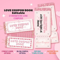 coupon book for valentine's day with love coupons and coupon stickers