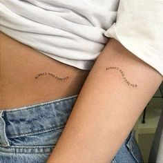 Meaningful Word Tattoos For Best Friends, Small Bsf Tattoo Ideas, Stay The Course Tattoo, Matching Rib Tattoos Best Friends, Tattoo Ideas For Three People, We Were Girls Together Tattoo, Best Friend Tattoos Words, Sister Word Tattoos, Meaningful Trio Tattoo Ideas