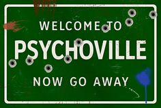 Click here: http://digitalhotrodshop.com/products/psychoville-road-sign-go-away 12" x 18" and 16" x 24" sizes available. Road Sign, Road Signs, Highway Signs, Click Here, Keep Calm Artwork, Novelty Sign, Road, Signs