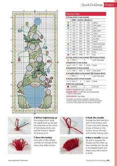 a cross stitch pattern with instructions on how to sew and crochet it