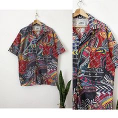 Vintage 80s Multicolor Art Shirt Hawaiian Ethnic Graphic Size:M-L armpit to armpit: back length: Good condition, see photo! Bohemian Multicolor Hawaiian Shirt For Summer, Multicolor Bohemian Hawaiian Shirt For Summer, Summer Bohemian Multicolor Hawaiian Shirt, Patterned Bohemian Hawaiian Shirt With Short Sleeves, Bohemian Patterned Hawaiian Shirt With Short Sleeves, Bohemian Patterned Short Sleeve Hawaiian Shirt, Bohemian Multicolor Camp Collar Top, Multicolor Bohemian Top With Camp Collar, Vintage Multicolor Shirt With Colorful Pattern