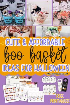 cute and adorable boo - baket ideas for halloween with free printables