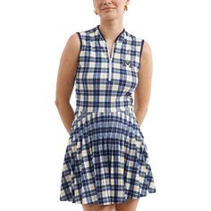 Turn heads this game day with this Michigan Wolverines Tailgate Collection Mackenzie Pleated Dress from Smith & Quinn. Designed to create a flattering silhouette, this classy Michigan Wolverines dress is also made from breathable fabric, making it the perfect balance between style and comfort. Golf Dresses, Fabric Making, Maize, Michigan Wolverines, Mandarin Collar, Dress Clothes For Women, Pleated Dress, Game Day, Pleated Skirt