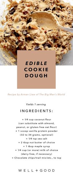 the recipe for edible cookie dough is shown