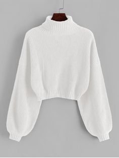 Cute Turtleneck Sweaters, Short Sweaters, Rok Outfit, Knitwear Collection, Short Sweater, Knitwear Sweater, White Pullover, Basic Sweaters, Trendy Fashion Tops