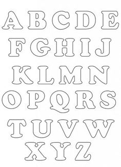 the alphabet is outlined in black and white with letters on each side, including one letter