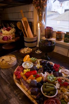 a platter filled with lots of different types of food