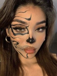 Hallowen Schminke, Nem Halloween Makeup, Holloween Makeup, Drag Make-up, Cute Halloween Makeup, Hot Halloween Outfits, Skeleton Makeup, Halloween Makeup Pretty