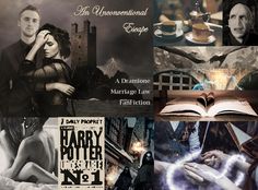 a collage of harry potter images and books