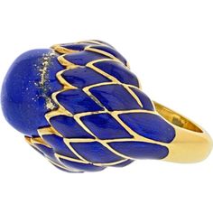 Be enthralled by the symphony of exquisite materials and masterful craftsmanship in this stunning David Webb Platinum & 18K Yellow Gold Lapis and Blue Enamel Ring. Imagine adorning your finger with a piece that captures the intense beauty of lapis lazuli, a gemstone prized for centuries for its deep blue hue reminiscent of the night sky. The richness of this stone, combined with the elegance of platinum and the warmth of 18K yellow gold, creates a luxurious and sophisticated aura.Designed by renowned jeweler David Webb, this ring is a testament to timeless elegance and impeccable style. The intricate detailing and vibrant blue enamel further enhance the allure of this piece, making it a true work of art. Whether you're attending a gala event or simply adding a touch of luxury to your every Gala Event, Sabyasachi Jewellery, Lapis Lazuli Jewelry, David Webb, Lapis Lazuli Ring, Rare Gemstones, Enamel Ring, The Night Sky, Fine Jewelry Designers