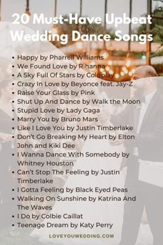 the top 20 must have upbett wedding dance songs for your special event or celebration