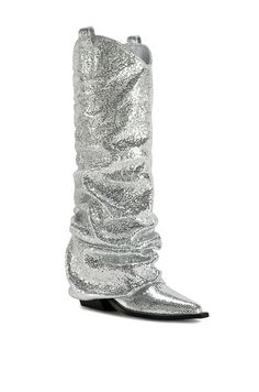 Shoe Games, Sequin Shoes, Silver Boots, Tour Outfits, Azalea Wang, Sandal Platform, Western Booties, Pretty Party, Silver Design