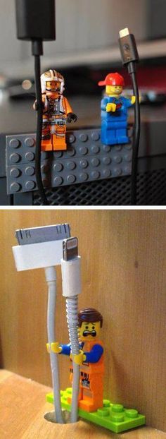 legos are plugged into the side of a wall