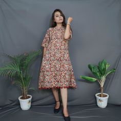 Midi Dress With Potli Pattern For Women| Pure Hand Kalamkari Cotton Fabric| Sundress With Pockets| Boat Neck Loose Oversized Midi Dress https://etsy.me/3EdfNnf Batik Print Dress, Kalamkari Dresses, Skirt Top Set, Midi Dress For Women, Kurta Dress, Designer Outfits, Cotton Dress Summer, Cloth Fabric, Indian Designer Outfits