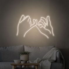 PINKY PROMISE NEON SIGN - X-Small: W 60cm * H 37cm/ 24” 15” / Warm White Neon Studio, Studio Sign, Luxe Bedroom, Neon Signs Home, Neon Flex, Neon Sign Bedroom, Pinterest Room Decor