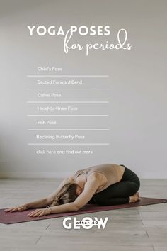 a woman is doing yoga poses for predias on the floor with her hands behind her head