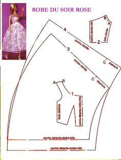 the sewing pattern for robe du soir rose, with instructions to sew it