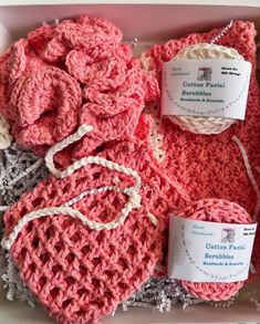 Crochet Rose  Spa Set. These are new and Handmade . This 9 piece spa set is Rose trimmed in White  color. All is made of 100 % Cotton yarn. The gift set comes with a:  Facial Cloth which is 9x9 Facial Scrubbies -6 - 3 of Rose and 3  White   and  are 3 inch round Soap Saver is 6x5 Shower Puff or called Bath Pouf The white gift box is 10x10  The gifts set comes in a white gift box tied with a white ribbon that is already to gift to that special person. This is a crochet spa set that can be used ev Crochet Spa Set, Birthday Special Friend, Crochet Towel Holders, Facial Cloths, Shower Puff, Face Scrubbies, Bath Gift Set, Crochet Towel, Towel Holders