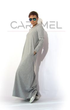 Sweatshirt dress Long Sleeve Dress Hooded Dress Maxi Dress Casual Gray Stretch Maxi Dress, Casual Stretch Loungewear Dresses, Casual Stretch Dresses For Loungewear, Casual Cotton Maxi Dress For Loungewear, Casual Longline Stretch Dresses, Casual Stretch Longline Dresses, Casual Cotton Midi Dress For Loungewear, Casual Stretch Midi Dress Longline, Casual Stretch Maxi Dress