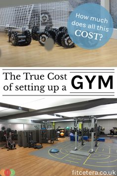 a gym with the words how much does all this cost? and an image of equipment