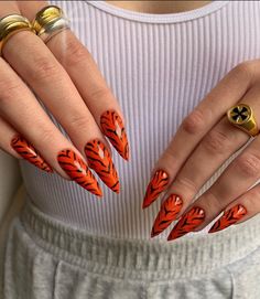 Wolverine Nails, Ongles Bling Bling, Print Nail Art, Tiger Nails, Long Nail Designs, Leopard Nails, Animal Print Nails, Nail Swag