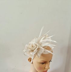 Dear Buyers  as Royal Mail on Long Strike so i will use other shipping service for send orders to you and order will deliver on timr..ThanksCream ,Ivory Colour Fascinator With Flower Headband and Clip Wedding Hat,Royal Ascot Ladies Day Size: approx :- 16cm x 13cm Small Size  Material:-,Feathers,Sinamay  Note :- I can't accept return.. Thanks White Summer Wedding Headband, White Hair Accessories For Kentucky Derby, White Adjustable Hair Accessories For Ceremony, Elegant Cream Headband With Handmade Flowers, White Adjustable Hair Accessories For Ceremonies, White Fascinator With Matching Headband For Party, White Fascinator Headband With Handmade Flowers, White Fascinator With Handmade Flowers, Adjustable White Fascinator With Handmade Flowers