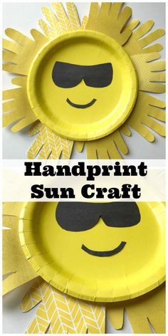 Handprint Sun, Paper Plate Craft, Kindergarten Crafts