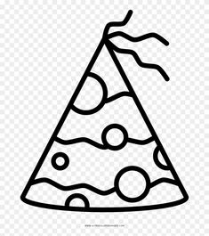 a black and white drawing of a slice of pizza on a transparent background png