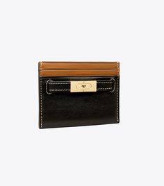 T Card Case: Women's Designer Card Cases | Tory Burch Classic Rectangular Wallet With Gold-tone Hardware, Classic Rectangular Wallets With Gold-tone Hardware, Chic Brown Card Holder With Slots, Chic Brown Card Holder With Card Slots, Chic Rectangular Card Holder, Elegant Rectangular Wallets, Elegant Rectangular Professional Wallet, Elegant Rectangular Wallet For Work, Elegant Rectangular Wallets For Work