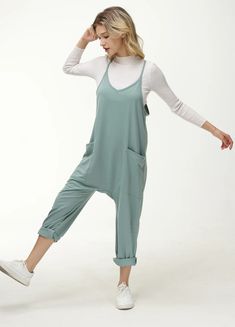 Step into effortless style with our Womens Casual Wide-Leg Jumpsuit. Crafted from a soft and breathable fabric, this jumpsuit offers a relaxed fit with its flowy wide-leg design and adjustable spaghetti straps for personalized comfort. Practical pockets provide convenience, while the gathered ankle cuffs give a modern twist. Ideal for a laid-back day or dressing up with accessories. Over 20,000+ customers have given us positive reviews Perfect for Pregnant: these stylish and comfortable jumpsuit Elastic Waistband Leggings, Loose Fit Jumpsuit, Long Pant Jumpsuit, Cozy Pants, Baggy Style, Stretchy Pants, Pant Length, Casual Jumpsuit, Womens Casual