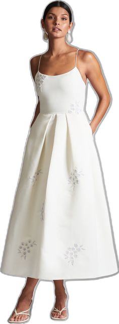 Spring Wedding Tea Length Dress With Pleated Bodice, A-line Pleated Midi Dress For Wedding, Elegant Silk Midi Dress With Accordion Pleats, Formal White Midi Dress With Pleated Back, Cream A-line Midi Dress For Wedding, Elegant Wedding Dress With Accordion Pleats, Wedding Dress With Pleated Back And Full Skirt, Formal Tea Length Dress With Pleated Bodice, Cream Tea Length Dress For Formal Occasions