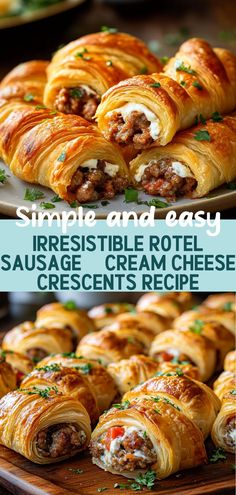 Looking for a crowd-pleasing appetizer that’s easy to prepare? Try these mouthwatering Rotel Sausage & Cream Cheese Crescents! With flaky crescent dough enveloping a creamy filling of seasoned sausage, cream cheese, and zesty Rotel tomatoes, these bites are perfect for parties, game days, or family gatherings. Just a few simple ingredients come together to create a savory treat that will have everyone asking for the recipe. Bake them up and watch them disappear! Crowd Pleasing Recipes Parties Food, Sausage Cream Cheese Crescents, Crescent Sausage Bites, Rotel Recipes, Sausage Cream Cheese, Cream Cheese Breakfast, Sausage Appetizers, Baked Chicken Drumsticks