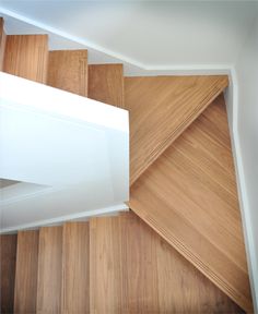 an overhead view of a wood floor with white walls