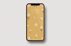 an iphone case with flowers on it, and the number twenty five is shown in yellow