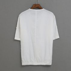 Men Linen Collarless Loose Short Sleeve Shirt
Size Chat： Plain V-neck Shirt For Summer, White Cotton Solid Color Shirt, White Solid Color Cotton Shirt, Casual White V-neck Shirt, Casual V-neck Plain Top, Casual Half Sleeve Tops For Beach, White Solid Color Shirt For Summer, Oversized V-neck Shirt For Summer, White Half Sleeve Top For Summer