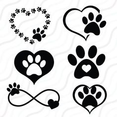 Silhouette Drawings, Paw Sticker, Paw Print Art, Cut Table, Pawprint Tattoo, Dog Svg, Pola Sulam, Simple Silhouette, Mom Stuff