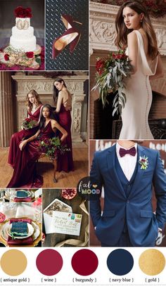 the color scheme for this wedding is red, white and blue with some gold accents