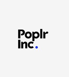 the logo for popr inc is shown in black and blue on a white background